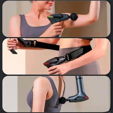 Imagem de Pistola Massageadora 3 em 1 com Alça 12 Níveis de Intensidade, 4 Cabeç