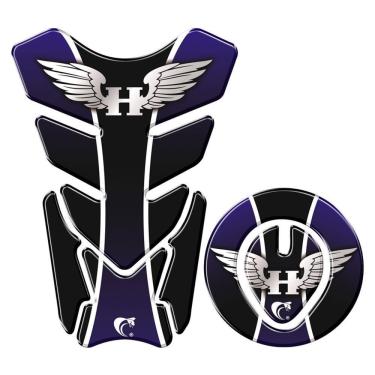 Imagem de Protetor Tanque E Bocal Adesivo Moto Honda Asa Até 2017 Azul