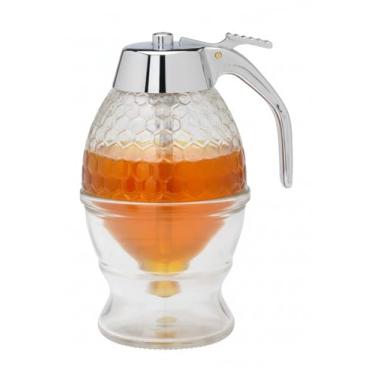 Imagem de Mrs. Anderson's Baking Dispensador de mel de xarope, vidro com suporte de armazenamento, capacidade de 236 ml