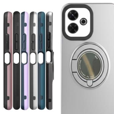 Imagem de Capa Xiaomi Redmi 13 4G Capinha Proteção Anti-Choque Suporte Integrado Placa Magnética (Prata)