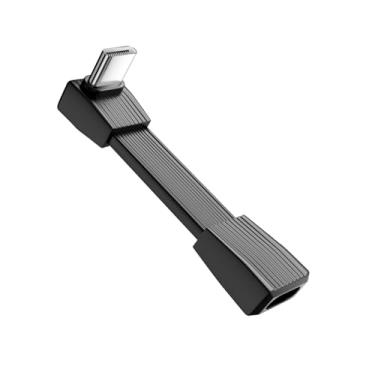 Imagem de QIANRENON PD240W USB C 4.0 Cabo ultracurto de dados de carregamento rápido, conector de ângulo de 90°, 80 Gbps tipo C 4.0 fêmea para macho de dobra reta, cabo extensor de função completa, para celular