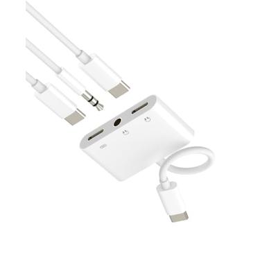 Imagem de Adaptador USB C para conector de fone de ouvido de 3,5 mm 3 em 1 tipo C carregador conector de cabo de áudio para iPhone 16 15 para iPad compatível com Samsung para conversor auxiliar Apple adaptador