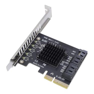Imagem de Cryfokt Placa de Expansão PCIE Potente Chipset JMB585 para Transferência de Dados Em Alta Velocidade Placa de Expansão PCIE para Wins 6Gbps Plug and Play para PC de Mesa 1 X Parafuso