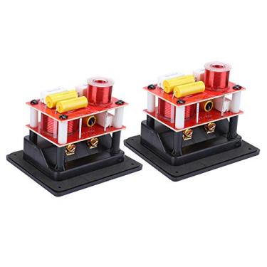 Imagem de SUNGOOYUE Filtro Crossover de áudio, Design PCB de 2 Canais, Frequência de 3200 Hz, Potência de 120 W, Tamanho de Base 92x79 Mm, Placa Vermelha, para Alto-falantes de Estante