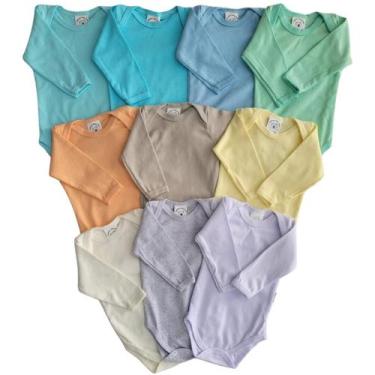 Imagem de Kit 5 Body Manga Longa Inverno Algodão Confortavel para Enxoval do Beb