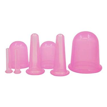 Imagem de F Fityle Conjunto de ventosas grandes 7 em 1 de silicone anticelulite com sucção a vácuo, pescoço e costas no peito, abdômen, pernas, massagem