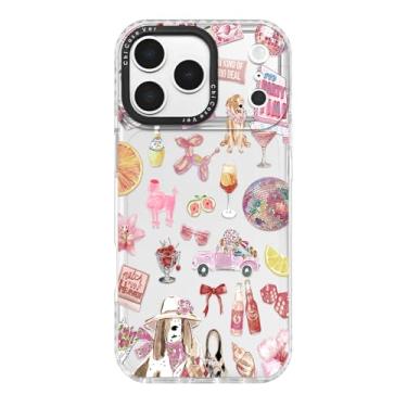 Imagem de ChiCaseVer Capa para iPhone 17 Pro, estampa de colagem de festa com cachorros fofos e coquetéis, proteção de TPU fino macio rosa feminino e proteção de câmera para mulheres e meninas