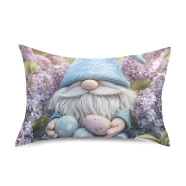 Imagem de Fronha padrão King Queen Cute Easter Gnomo Colorido Ovos Cetim Fronhas de Cetim Lindas Fronhas Personalizadas Refrigeração Macia Cama King Size 101.6 cm x 50.8 cm
