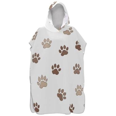 Imagem de Joisal Trocador de poncho de surfe para adultos toalha de praia com capuz floral absorvente masculino feminino poncho com capuz estampas de pata