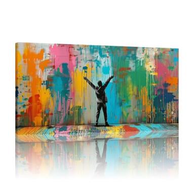 Imagem de Impressões de arte de parede Banksy, mural de parede Banksy, tela de arte de parede Banksy, impressões em tela extragrande, pôsteres e impressões Banksy - (50 x 100 cm) sem moldura 20 x 40 polegadas