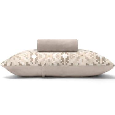 Imagem de Jogo de Lençol KazzaVip Solteiro Malha 100% Algodão Basic Dados 2 Peça