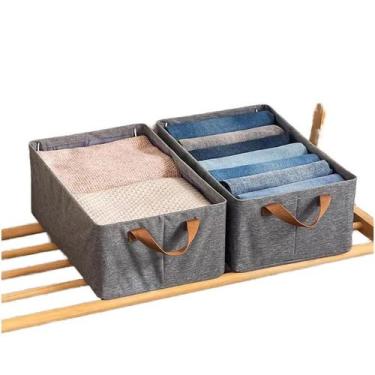 Imagem de Cesto Organizador de Guarda Roupas Reforçado Caixa para Armazenar Mult