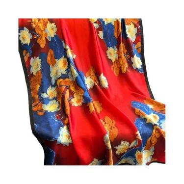 Imagem de Lenço de primavera feminino design de luxo material de poliéster lenço