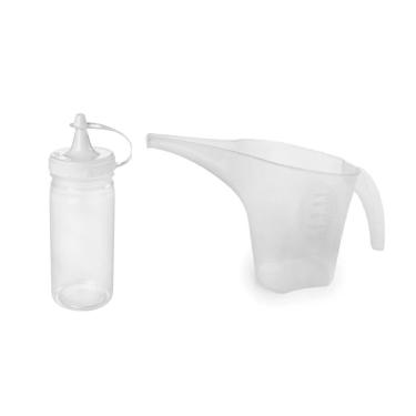 Imagem de Jarra Medidora 800ml Bico Funil e Bisnaga 380ml Transparente
