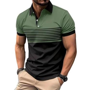 Imagem de Camisa Polo Masculina De Verão Com Manga Curta E Gola, Ajuste Regular,