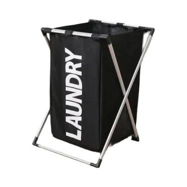 Imagem de Cesto De Roupa Suja Dobrável Grande E Impermeável Com Organizador De G