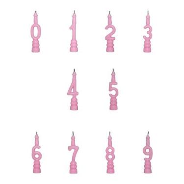 Imagem de Vela Aniversário Números Branco/rosa/azul 0 Ao 9 - Tamarozzi, Rosa