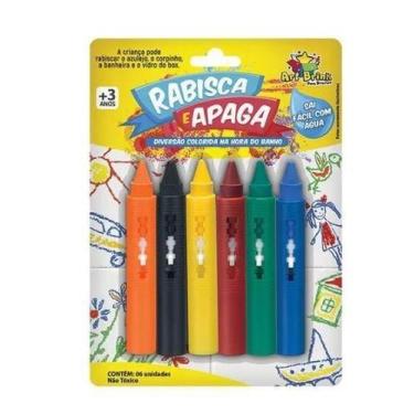 Imagem de Caneta Rabisca E Apaga Com 6 Cores Diferentes Risca ulejo - Art Brink