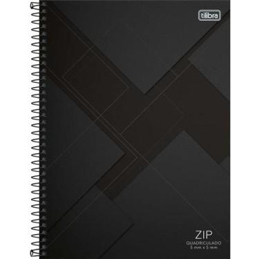 Imagem de Caderno Quadriculado 5x5 96 Folhas Zip Tilibra, Preto