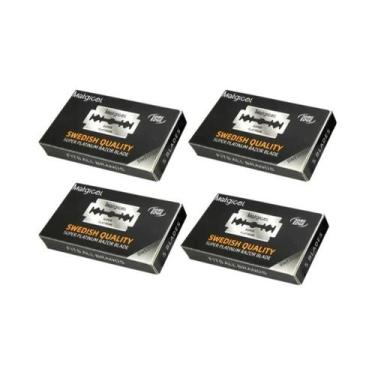 Imagem de Lâminas De Aço Inoxidável Para Navalha De Dupla Face 100un. Para Barbe