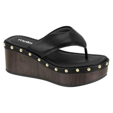 Imagem de Tamanco Feminino Moleca Salto Plataforma Tratorado Tachas Original -, 