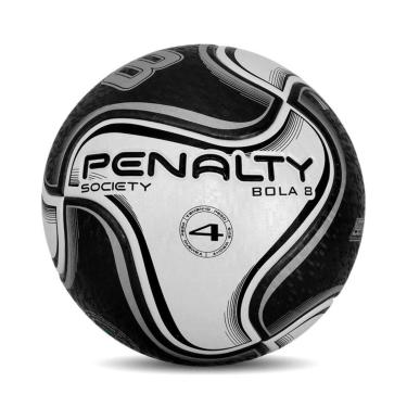 Imagem de Bola de Futebol Society 8 N4 XXIV - Preto/Branco-Unissex