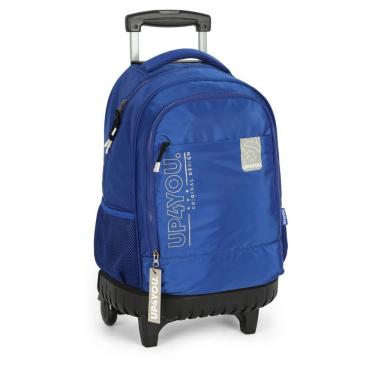 Imagem de Mochila Rodinha Juvenil Infantil Escolar Resistente Up4you Azul