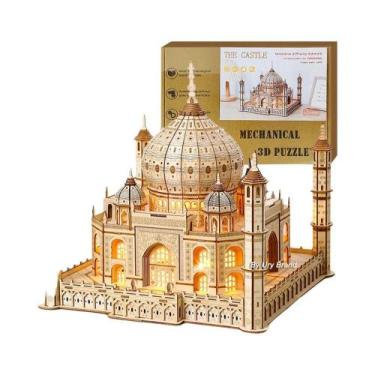 Imagem de Quebra-Cabeça 3D De Madeira Taj Mahal: Castelo Real Com Luz, Kit DIY P