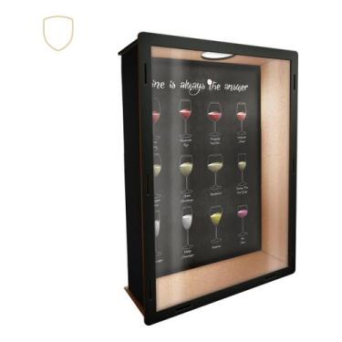 Imagem de Kit 10 Und Quadro MDF Porta Rolhas Vinho de Parede - RK, Tabaco