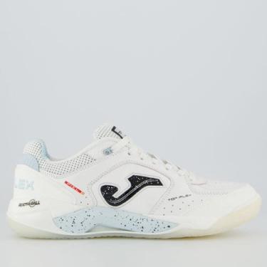 Imagem de Chuteira Joma Top Flex Plus Futsal Branco e Azul, 41