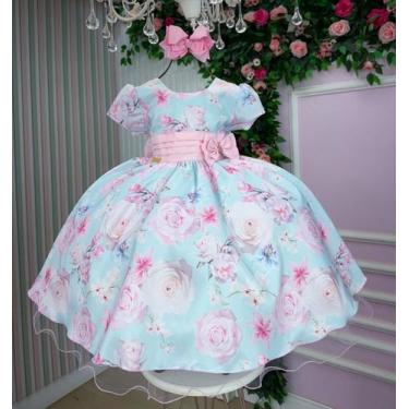 Imagem de Vestido Kids Jardim Florido Azul Bebe - Desconhecida, Spindle, 6