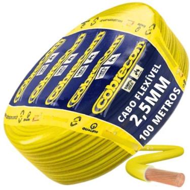 Imagem de Cabo Flexível Até 750v 2,5mm Amarelo 100 Metros Cobrecom