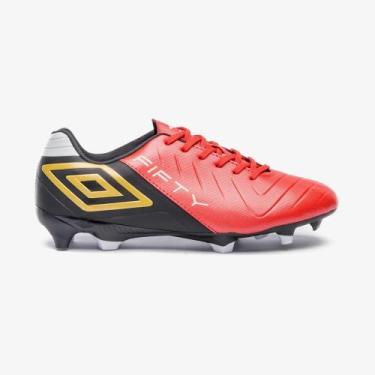 Imagem de Chuteira Campo Fifty VI Umbro Unissex Cor:Vermelho+PretoTamanho:38Gêne