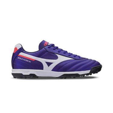 Imagem de Chuteira Society Mizuno Morelia Classic Alta Durabilidade, Azul, 39