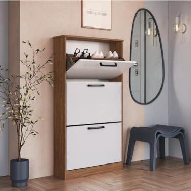 Imagem de Sapateira para Quarto 18 Pares Melissa Marrom/Freijo/Branco - IRM