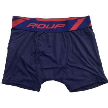 Imagem de KIT 5 Cueca boxer masculina microfibra infantil juvenil Roup, P, Azul 