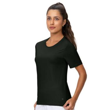 Imagem de Blusa Fitness Feminina Manga Curta Proteção UV Preto - Zee Rucci, M