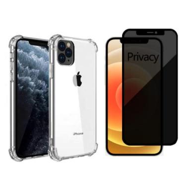 Imagem de Kit Capa Anti Impacto iPhone 12 + Película 3D 9D Anti Espião