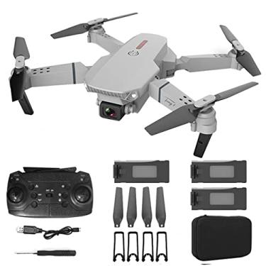 Imagem de E88 Pro Drone 4K Com Câmera de Alta Definição Wifi Fpv Dobrável Drone 2.4G 6 Eixos Rc Quadcopter Altitude Hold (cinza, câmera dupla, 3 * baterias）