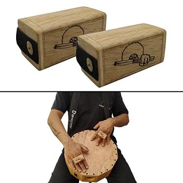Imagem de Chimbal/Ganza/Chocalho/Ovinho de dedo D'Groove para Efeito na música cores:Natural