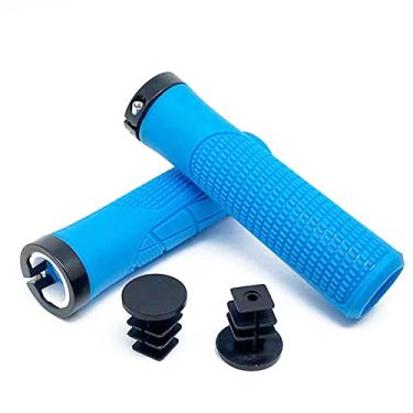 Imagem de BBxunsless Punho de bicicleta 22,2 x 135 mm Unilateral capa de aderência de anel de bloqueio PP/TPR antiderrapante, ergonômico, casual, alavanca de guidão para MTB, bicicleta de estrada (azul)
