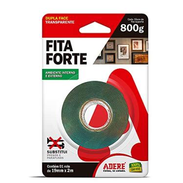 Imagem de FITA DUPLA FACE ACRILICA TRANSPARENTE ADERE FITA FORTE 19MMX2M