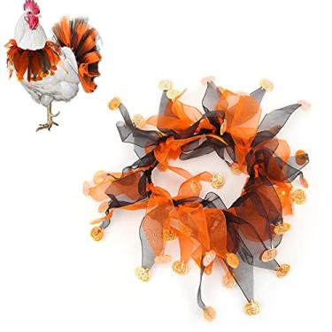 Imagem de Zerodis Tutu de galinha para galinhas, vestido colorido de galinha para animais de estimação, vestido combinando vermelho e verde para decoração de festivais de galinha (tipo Halloween)