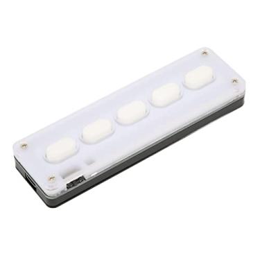 Imagem de Teclado programável, mini teclado silencioso de silicone de 5 teclas com fio USB sem fio Bluetooth modo duplo multi conexão DIY teclado de jogos programável(Branco)