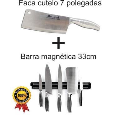 Imagem de Kit Faca Cutelo + Barra Magnética 33cm - Nova Seculo