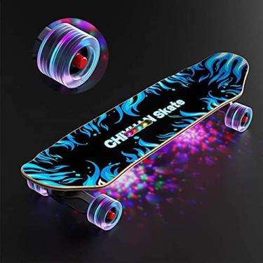 Imagem de High-elastic PU Flash Skateboard Wheels, Skateboards with Bluetooth and Lights, Can Play Music Long Boards Skateboard Deck, Cruiser Skateboards (Color : G) LATT LIV