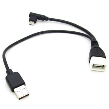 Imagem de JIUWU Cabo OTG Micro USB macho para USB fêmea + cabo de alimentação USB divisor Y