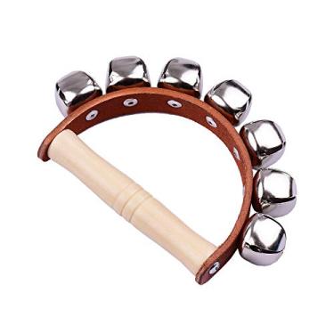 Imagem de Chusui Sinos de mão com 7pcs Jingle Bells Alça de madeira Brinquedo de instrumento musical para aula de música