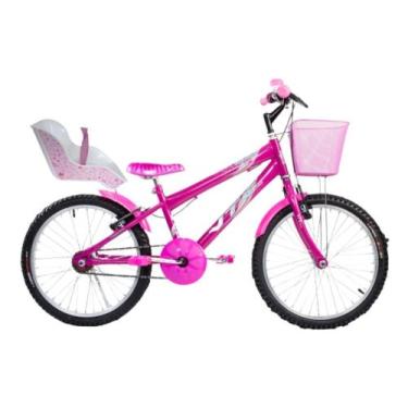 Imagem de Bicicleta Infantil Feminina Aro 20 Com Acessorios E Cadeirinha De Bone