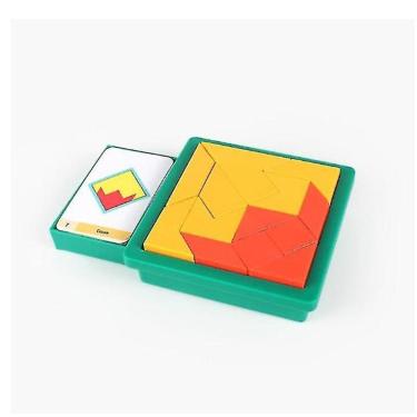 Imagem de Blocos de construção de padrão de madeira, tangramas geométricos, forma 14